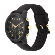  Shop Authentic Armani Exchange Outerbanks Chronograph Black Dial Black Steel Strap Watch For Men - AX7105 - Luxxuri