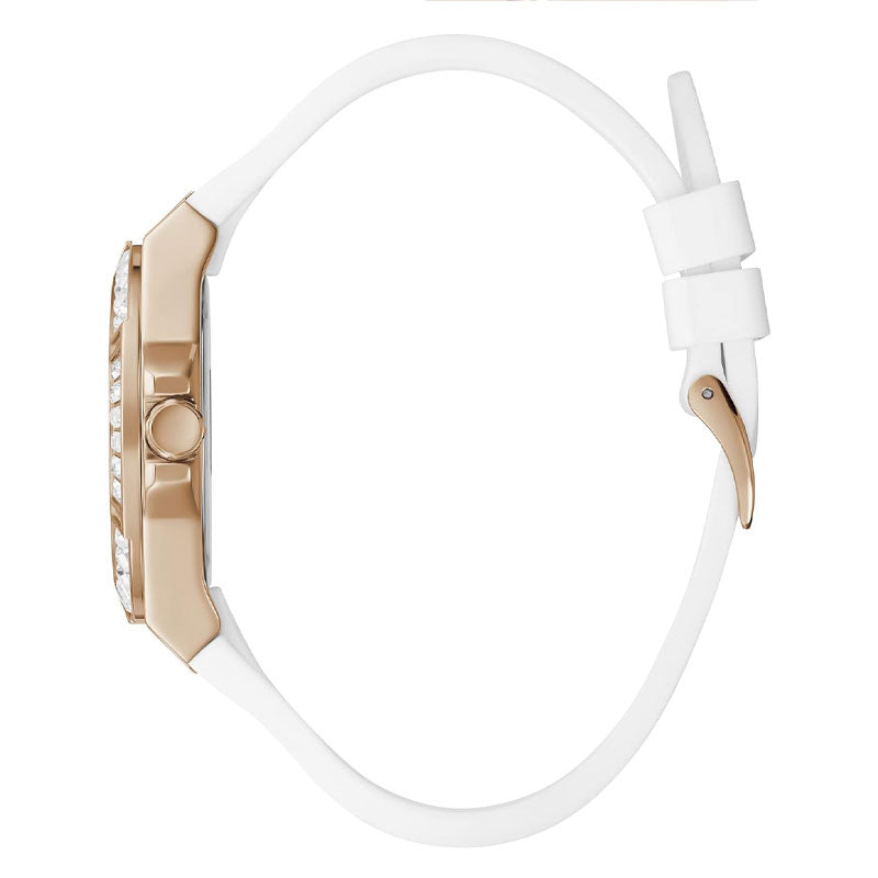  Shop Authentic Guess Overdrive Analog White Dial White Rubber Strap Watch for Women - W10614L2 - Luxxuri