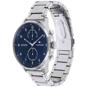  Shop Authentic Tommy Hilfiger Chase Multifunction Blue Dial Silver Steel Strap Watch for Men - 1791575 - Luxxuri