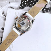  Shop Authentic Tissot T-Classic Powermatic 80 Mother of Pearl Silver Dial White Leather Strap Watch For Women - T108.208.26.117.00 - Luxxuri