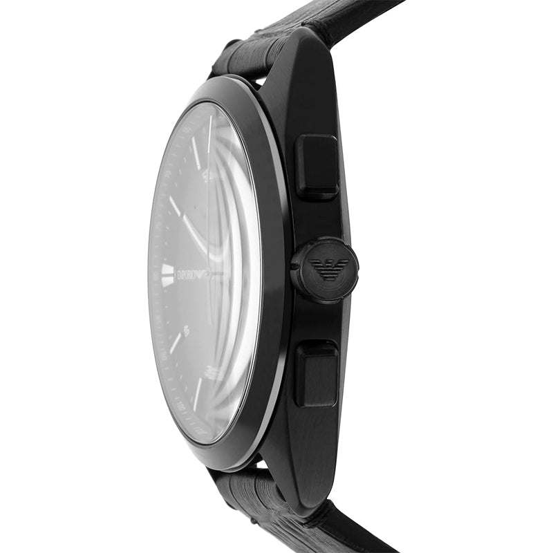  Shop Authentic Emporio Armani Claudio Chronograph Black Dial Black Leather Strap Watch For Men - AR11483 - Luxxuri