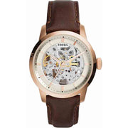  Shop Authentic Fossil Townsman Automatic Skeleton White Dial Brown Leather Strap Watch for Men - ME3078 - Luxxuri