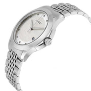  Shop Authentic Gucci G Timeless Diamonds Silver Dial Silver Steel Strap Watch For Men - YA126404 - Luxxuri