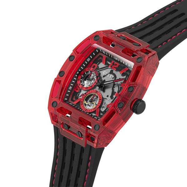  Shop Authentic Guess Phoenix Multifunction Analog Red Dial Black Silicone Strap Watch For Men - GW0499G4 - Luxxuri