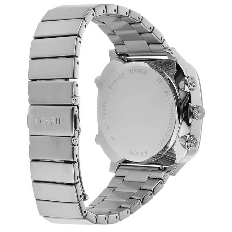  Shop Authentic Fossil Retro Analog-Digital Black Dial Silver Steel Strap Watch for Men - FS5890 - Luxxuri
