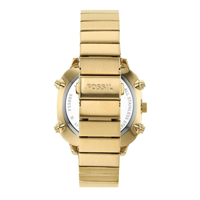  Shop Authentic Fossil Retro Analog-Digital Gold Dial Gold Steel Strap Watch for Men - FS5889 - Luxxuri