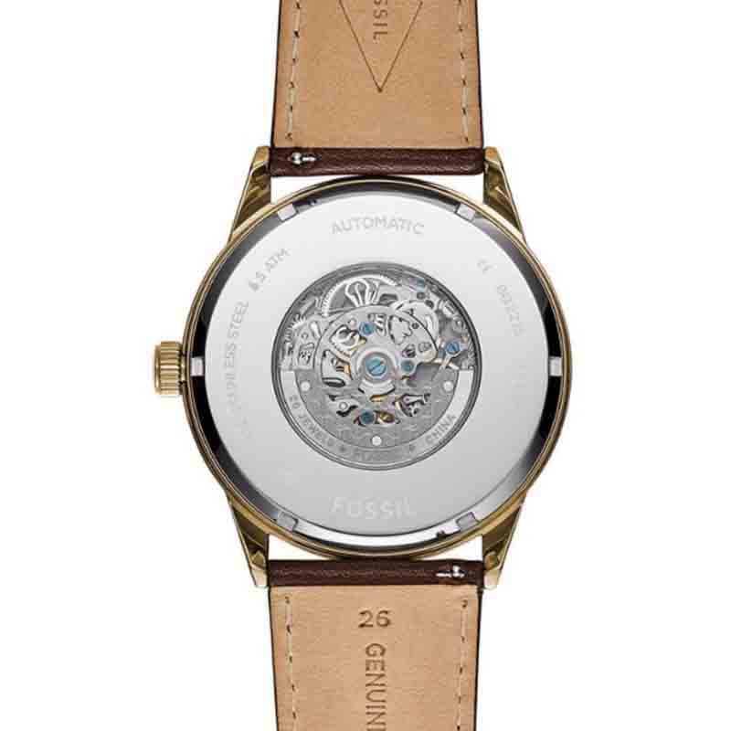  Shop Authentic Fossil Flynn Twist Mechanical White Dial Brown Leather Strap Watch for Men - BQ2218 - Luxxuri