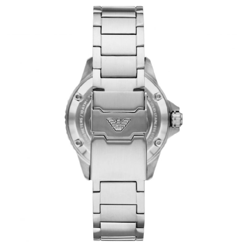  Shop Authentic Emporio Armani Meccanico Automatic Blue Dial Silver Steel Strap Watch For Men - AR60059 - Luxxuri