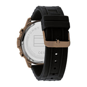  Shop Authentic Tommy Hilfiger Luca Chronograph Black Dial Black Rubber Strap Watch For Men - 1710491 - Luxxuri