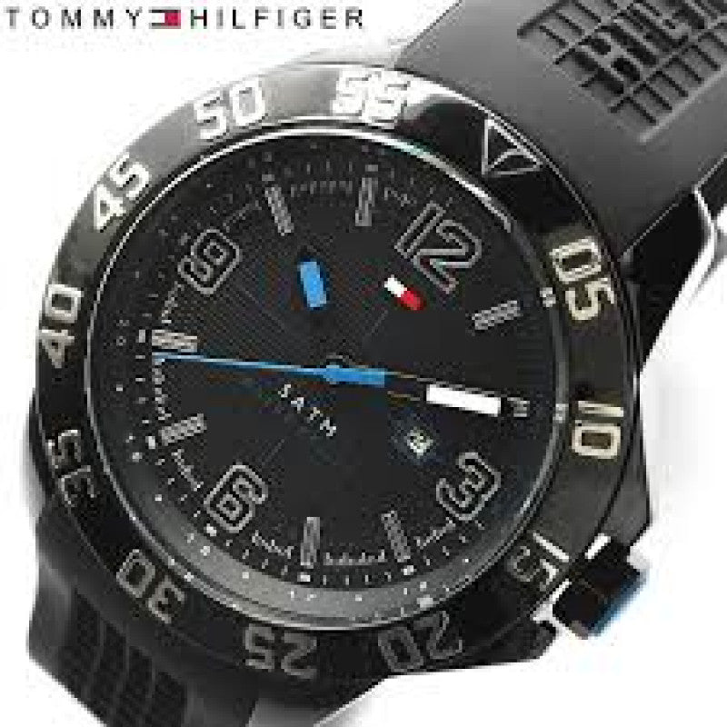  Shop Authentic Tommy Hilfiger Sport Multifunction Black Dial Black Rubber Strap Watch for Men - 1790983 - Luxxuri