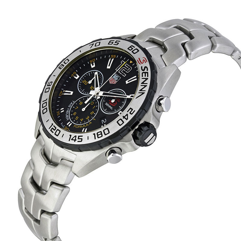  Shop Authentic Tag Heuer Formula 1 Senna Limited Edition Chronograph Black Dial Silver Steel Strap Watch for Men - CAZ1013.BA0883 - Luxxuri