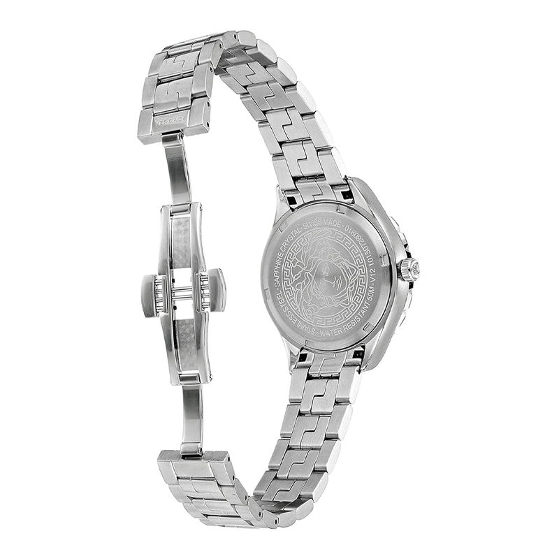 Shop Authentic Versace Hellenyium Black Dial Silver Steel Strap Watch for Women - V12020015 - Luxxuri