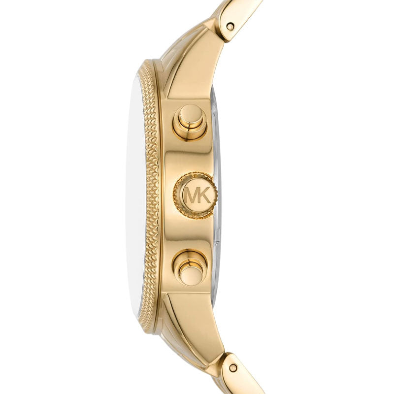 Shop Authentic Michael Kors Hutton Chronograph Gold Dial Gold Steel Strap Watch For Men - MK8953 - Luxxuri