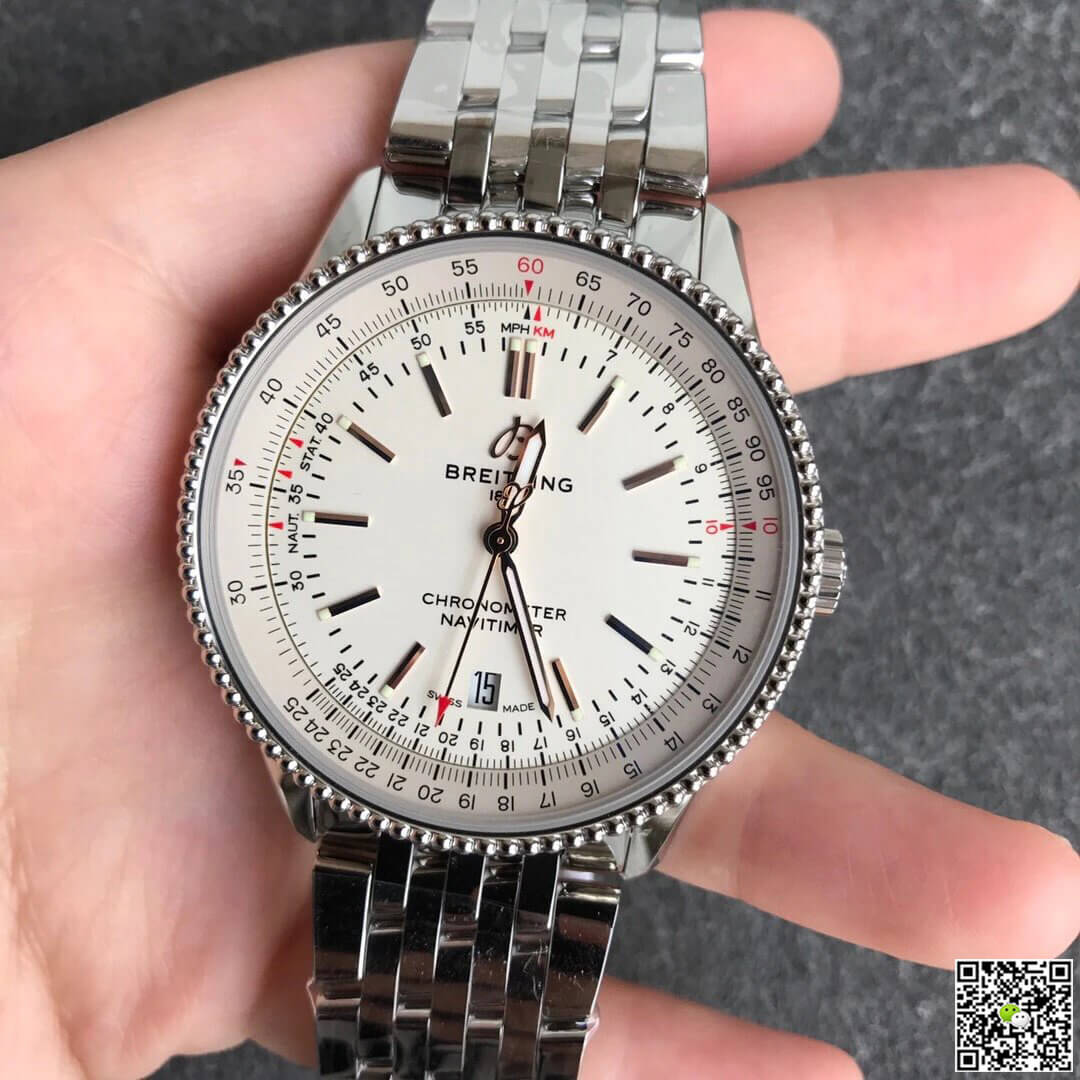  Shop Authentic Breitling Navitimer Automatic 41mm White Dial Stainless Steel Mens Watch - A17326211G1A1 - Luxxuri