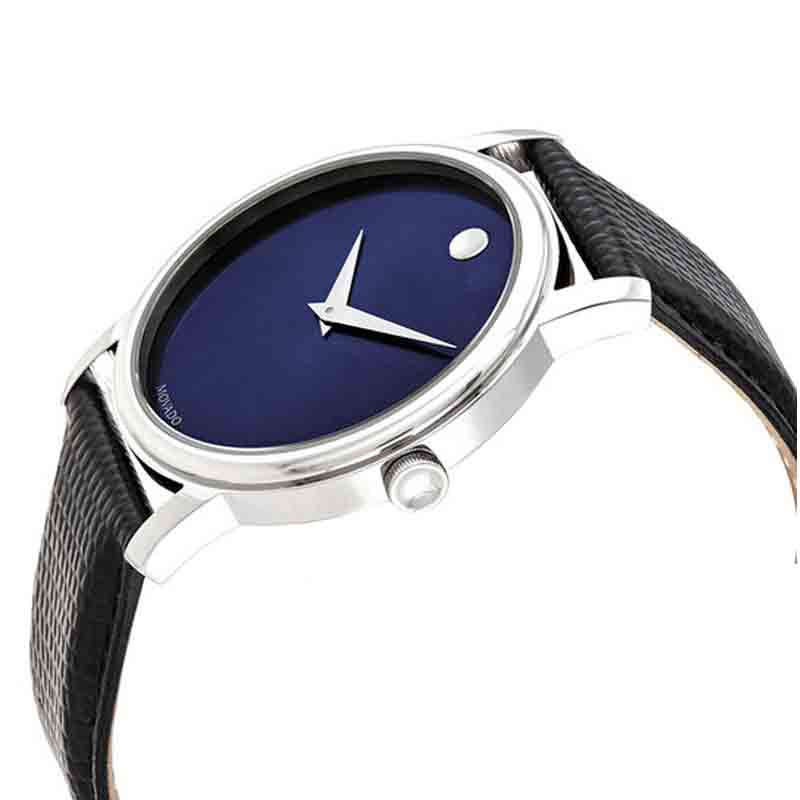  Shop Authentic Movado Museum Blue Dial Black Leather Strap Watch For  Men - 2100009 - Luxxuri