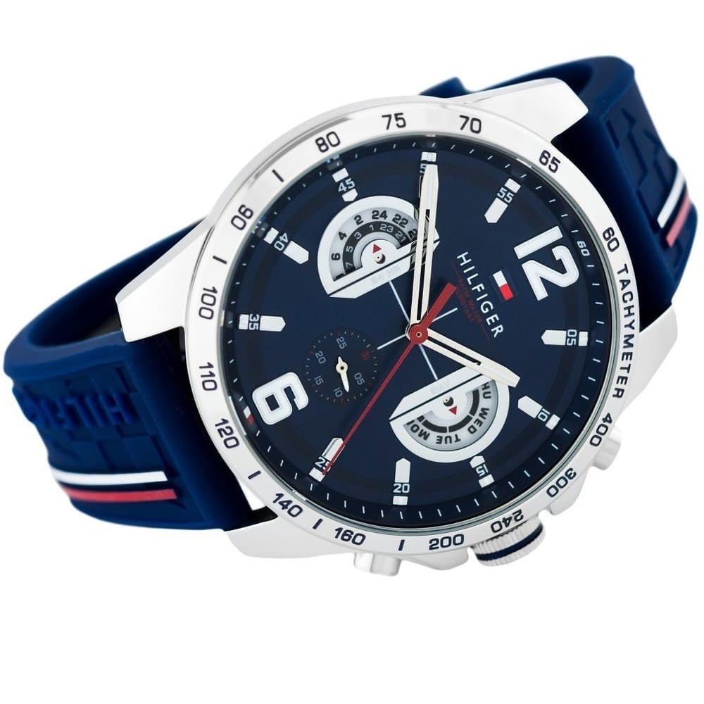  Shop Authentic Tommy Hilfiger Decker Blue Dial Blue Rubber Strap Watch for Men - 1791476 - Luxxuri