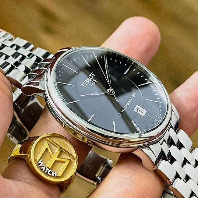  Shop Authentic Tissot T Classic Carson Premium Powermatic 80 Black Dial Silver Steel Strap Watch For Men - T122.407.11.051.00 - Luxxuri