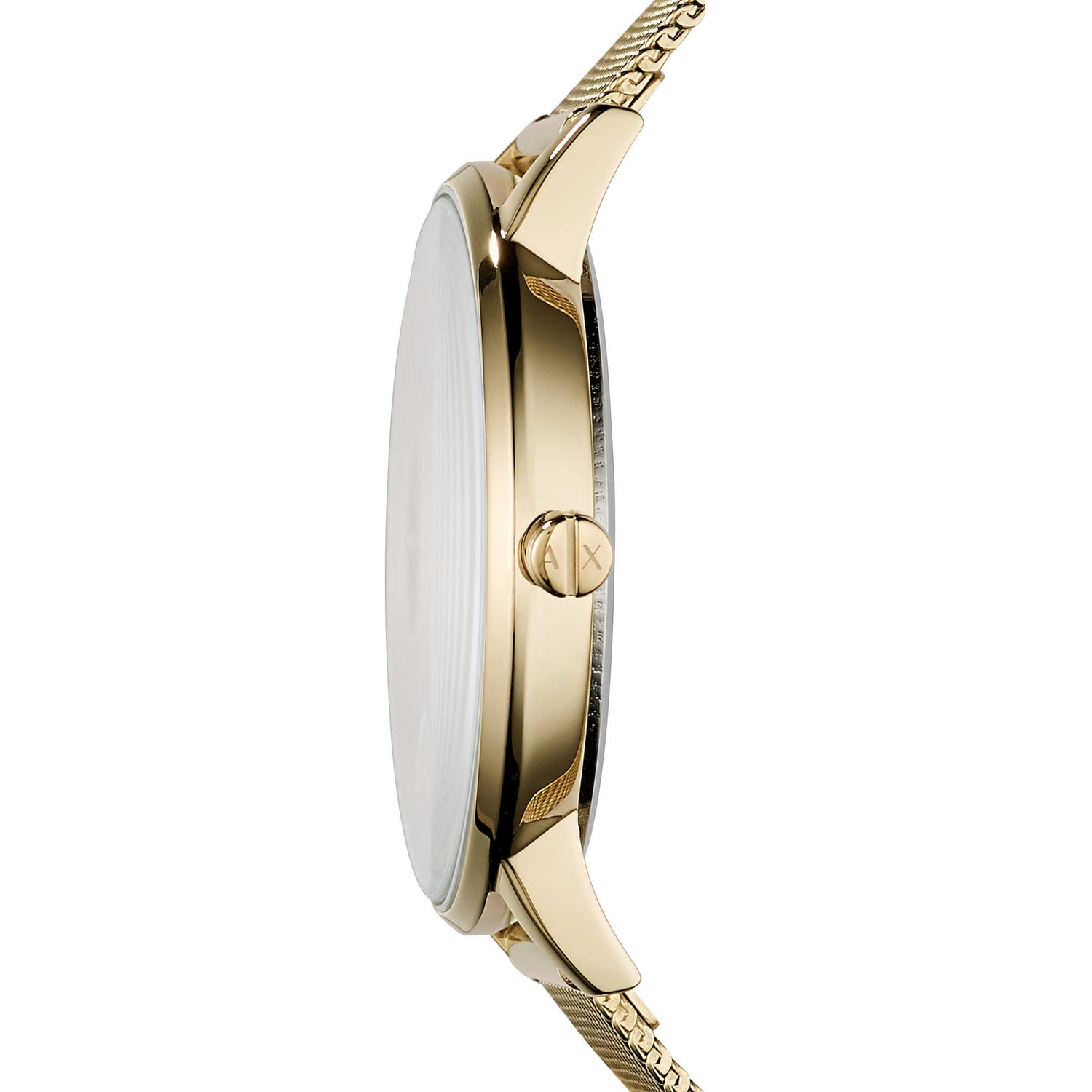  Shop Authentic Armani Exchange Lola Analog Gold Dial Gold Mesh Strap Watch For Women - AX5536 - Luxxuri