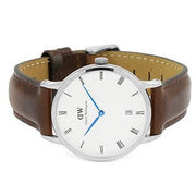  Shop Authentic Daniel Wellington Dapper Bristol White Dial Brown Leather Strap Watch For Women - DW00100098 - Luxxuri