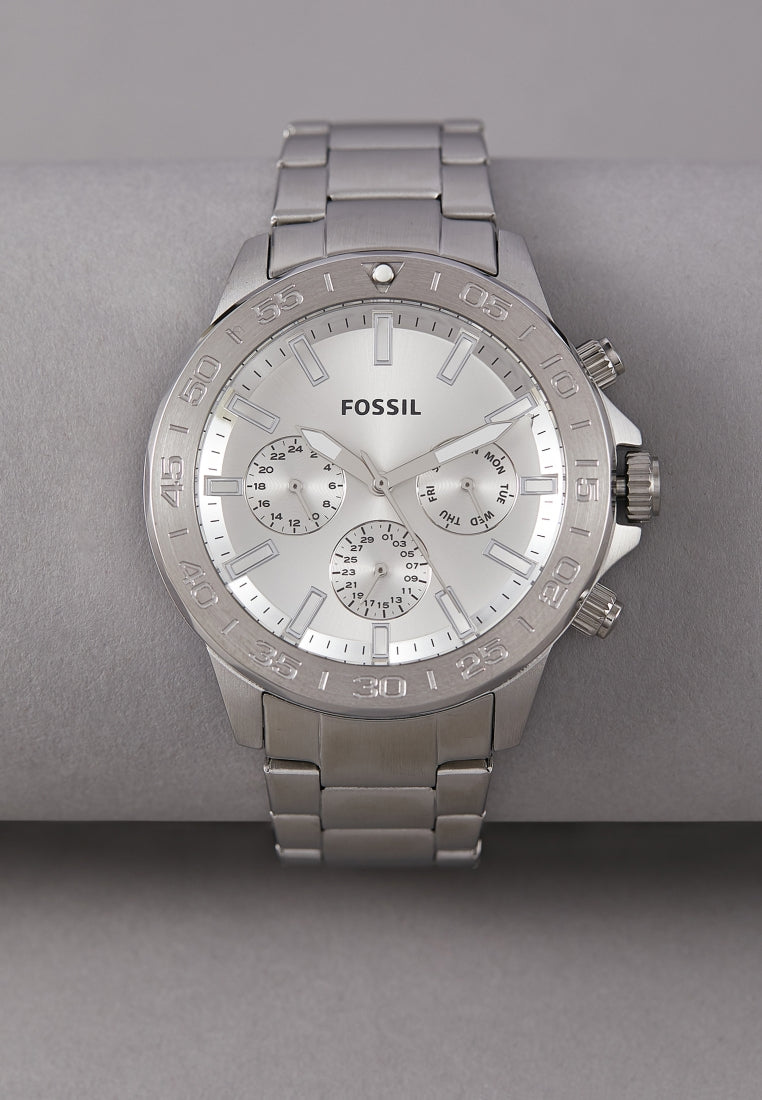  Shop Authentic Fossil Bannon Multifunction Chronograph Silver Dial Silver Steel Strap Watch for Men - BQ2490 - Luxxuri