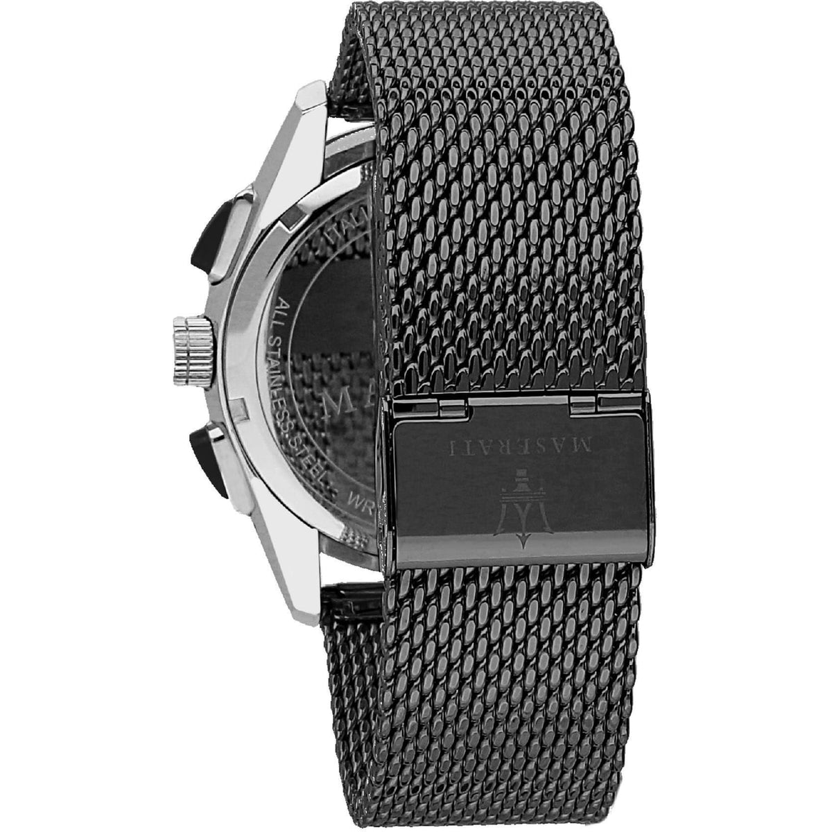  Shop Authentic Maserati Traguardo Chronograph Black Dial Mesh Bracelet Watch For Men - R8873612006 - Luxxuri
