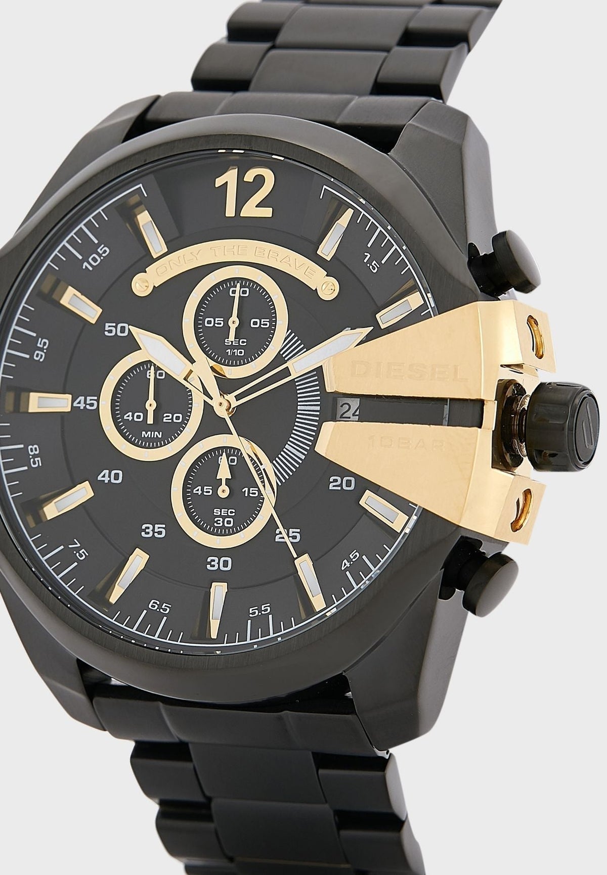  Shop Authentic Diesel Mega Chief Chronograph Black Dial Black Steel Strap Watch For Men - DZ4338 - Luxxuri