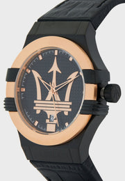  Shop Authentic Maserati Potenza Quartz Black Dial Black Leather Strap Watch For Men - R8851108032 - Luxxuri