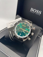  Shop Authentic Hugo Boss Santiago Green Dial Black Nylon Strap Watch for Men - 1513936 - Luxxuri