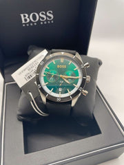  Shop Authentic Hugo Boss Santiago Green Dial Black Nylon Strap Watch for Men - 1513936 - Luxxuri