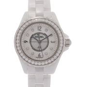 Chanel J12 Diamonds Quartz White Dial White Steel Strap Watch for Women - J12 H2572