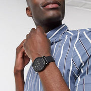  Shop Authentic Emporio Armani Classic Black Dial Black Leather Strap Watch For Men - AR1732 - Luxxuri
