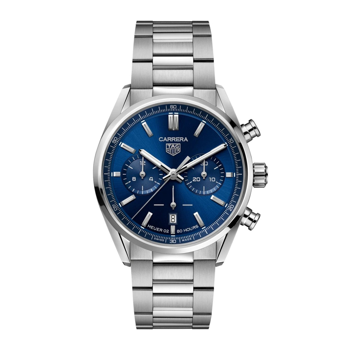  Shop Authentic Tag Heuer Carrera Chronograph Blue Dial Silver Steel Strap Watch for Men - CBN2011.BA0642 - Luxxuri