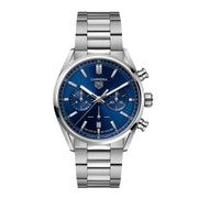  Shop Authentic Tag Heuer Carrera Chronograph Blue Dial Silver Steel Strap Watch for Men - CBN2011.BA0642 - Luxxuri