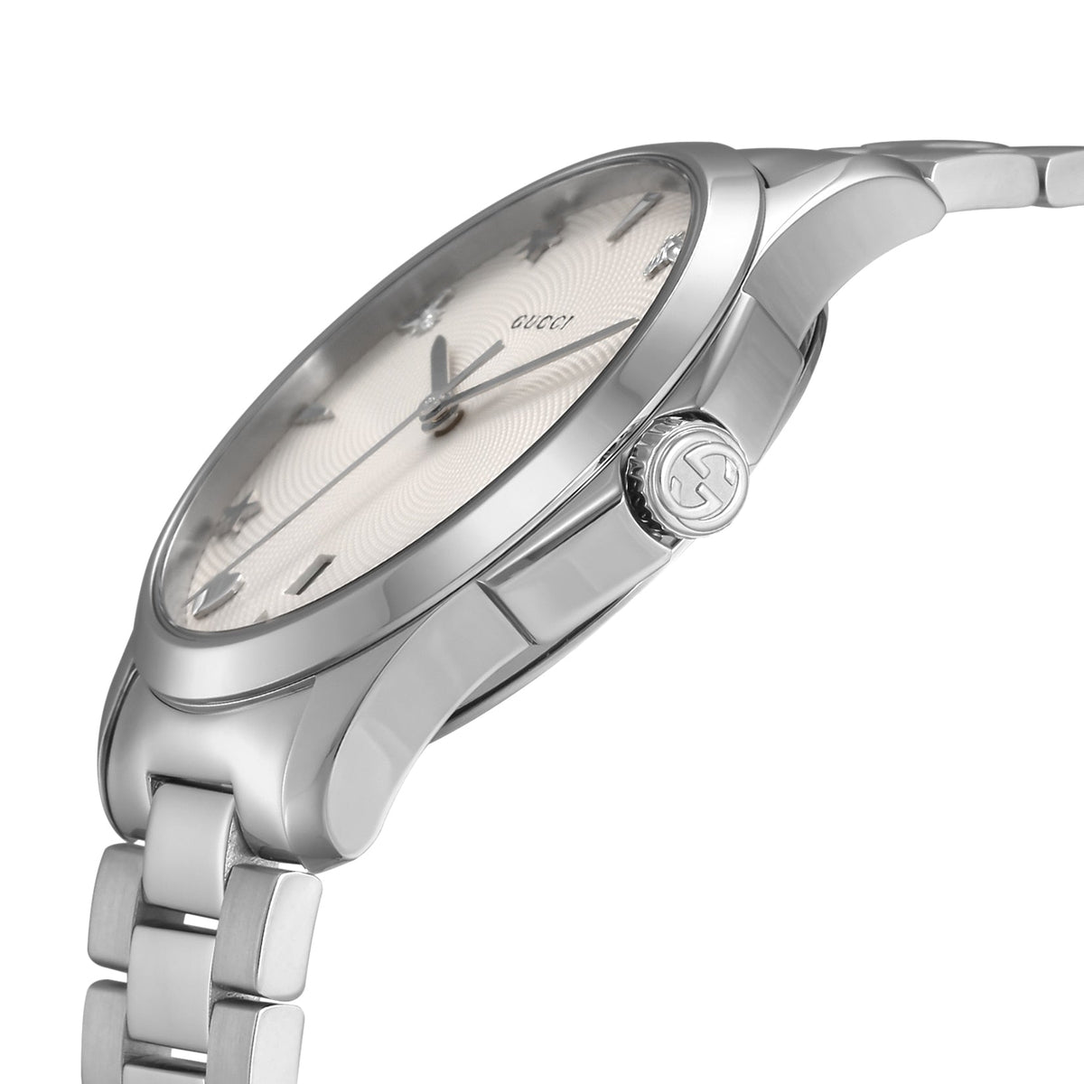  Shop Authentic Gucci G Timeless Silver Dial Silver Steel Strap Watch For Women - YA1264028 - Luxxuri