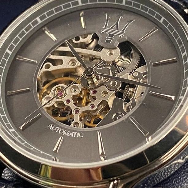  Shop Authentic Maserati Epoca Automatic Skeleton Dial Black Leather Strap Watch For Men - R8821118002 - Luxxuri