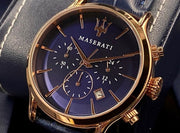  Shop Authentic Maserati Epoca Blue Dial Leather Blue Strap Watch For Men - R8871618007 - Luxxuri