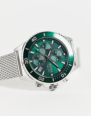  Shop Authentic Hugo Boss Admiral Green Dial Silver Mesh Bracelet Watch for Men - 1513905 - Luxxuri