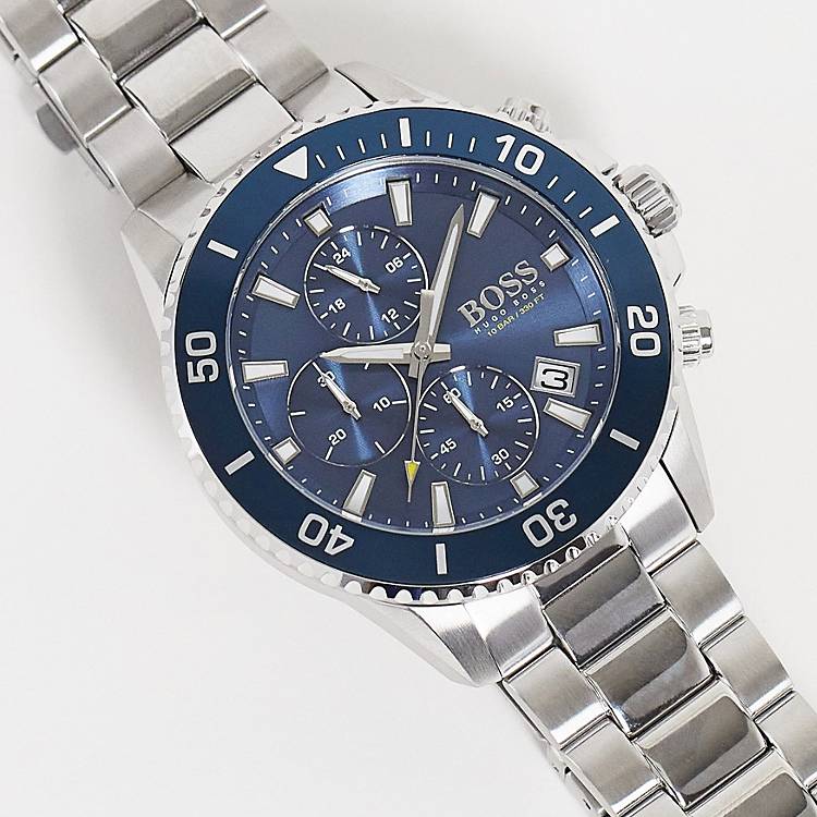 Shop Authentic Hugo Boss Admiral Blue Dial Silver Steel Strap Watch for Men - 1513907 - Luxxuri
