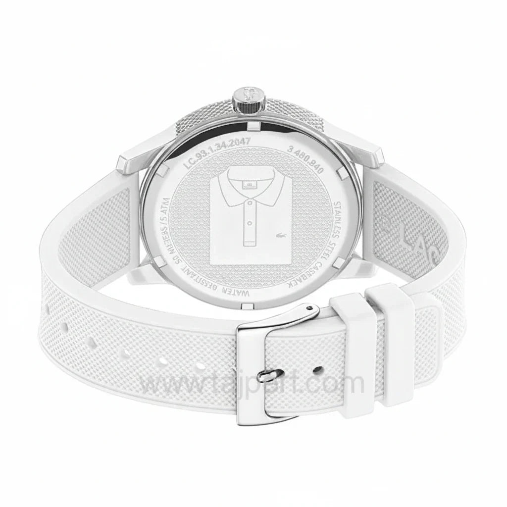 Lacoste 12.12 White Dial White Silicon Strap Watch for Men - 2010984