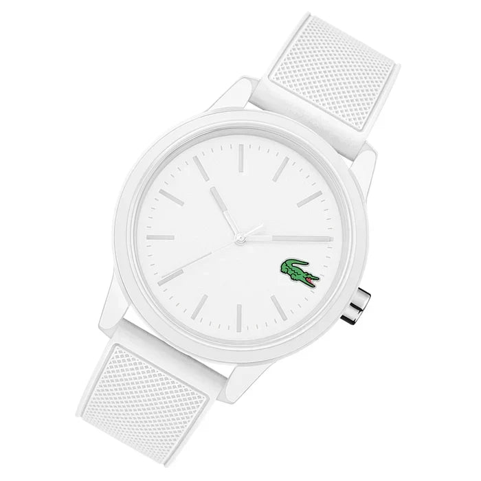 Lacoste 12.12 White Dial White Silicon Strap Watch for Men - 2010984