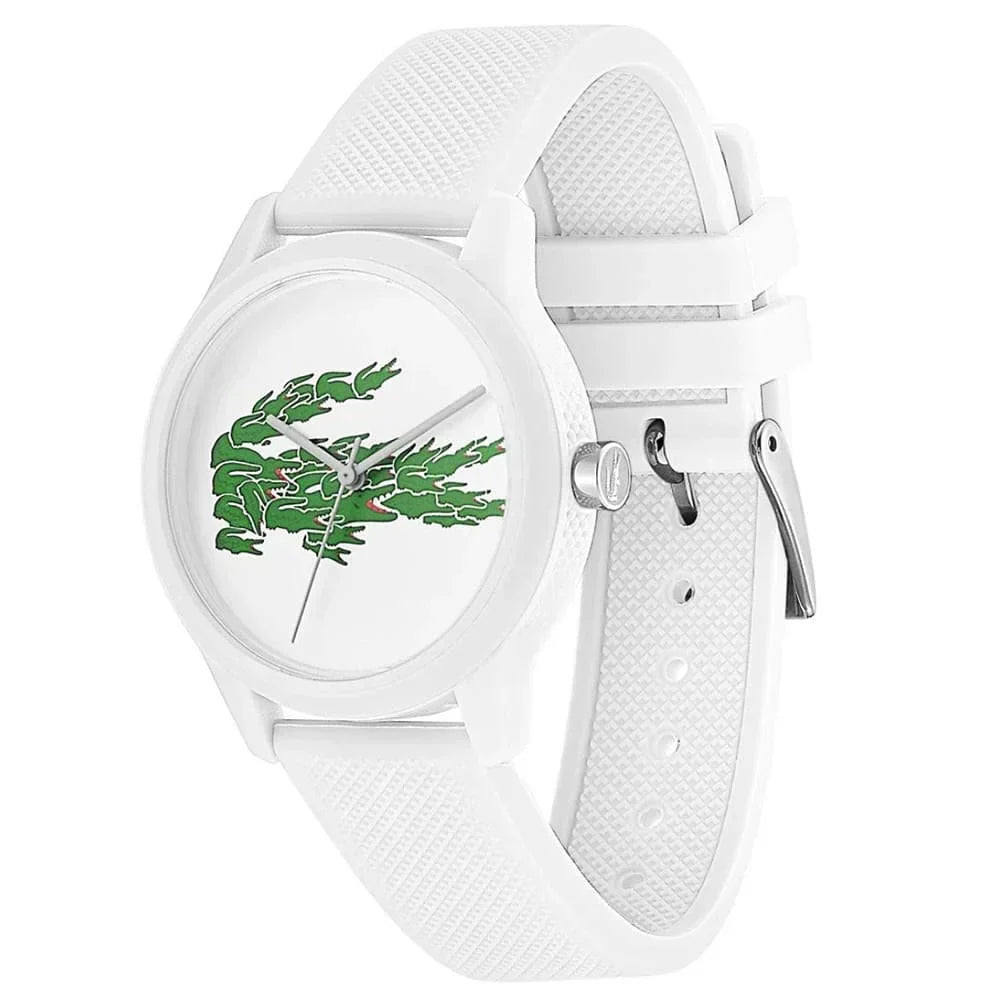 Lacoste 12.12 White Dial White Silicone Strap Watch for Men - 2011039