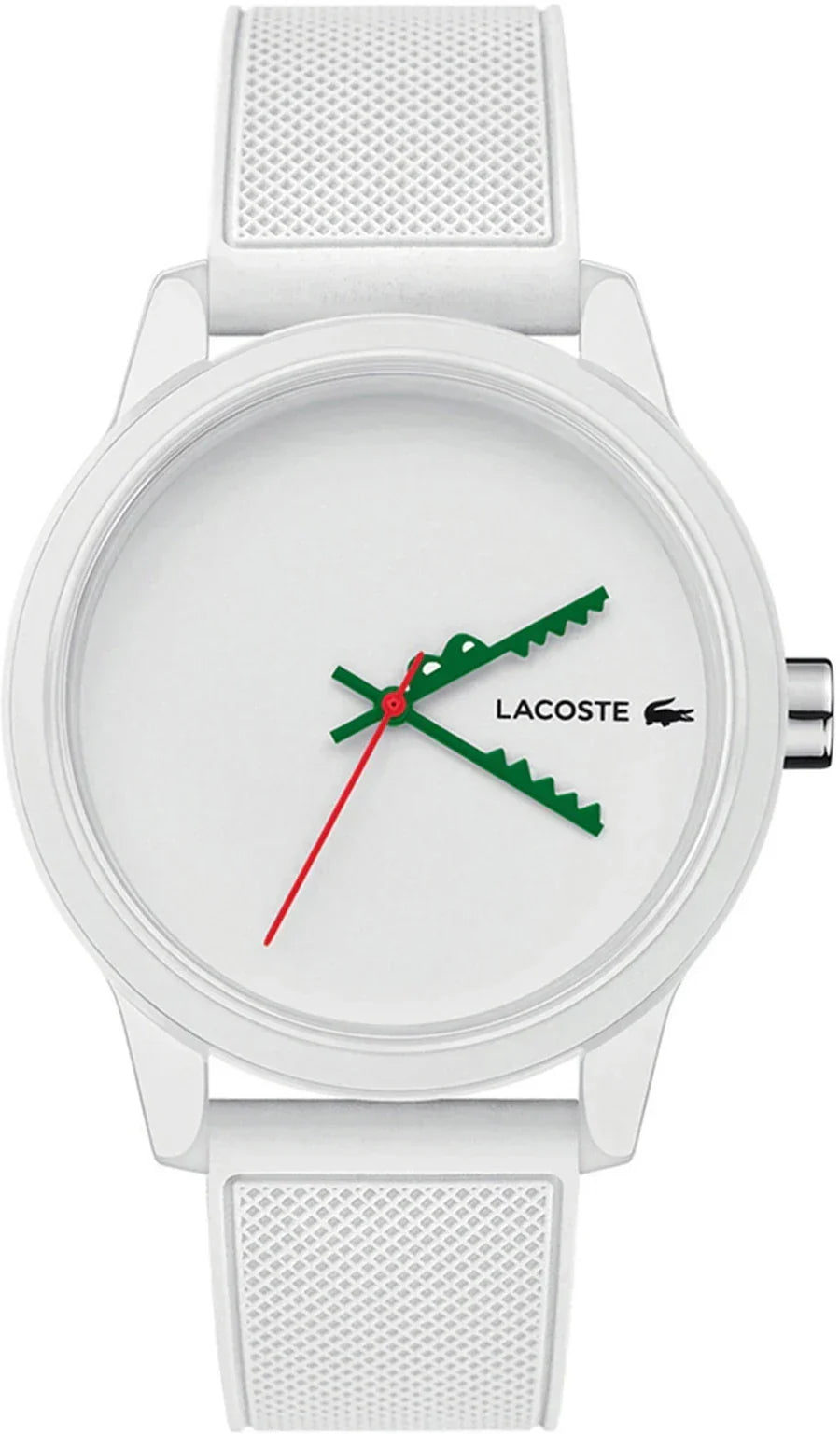 Lacoste 12.12 White Dial White Silicone Strap Watch for Men - 2011069