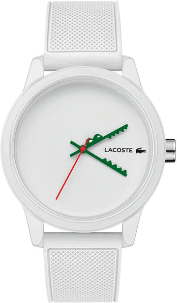 Lacoste 12.12 White Dial White Silicone Strap Watch for Men - 2011069
