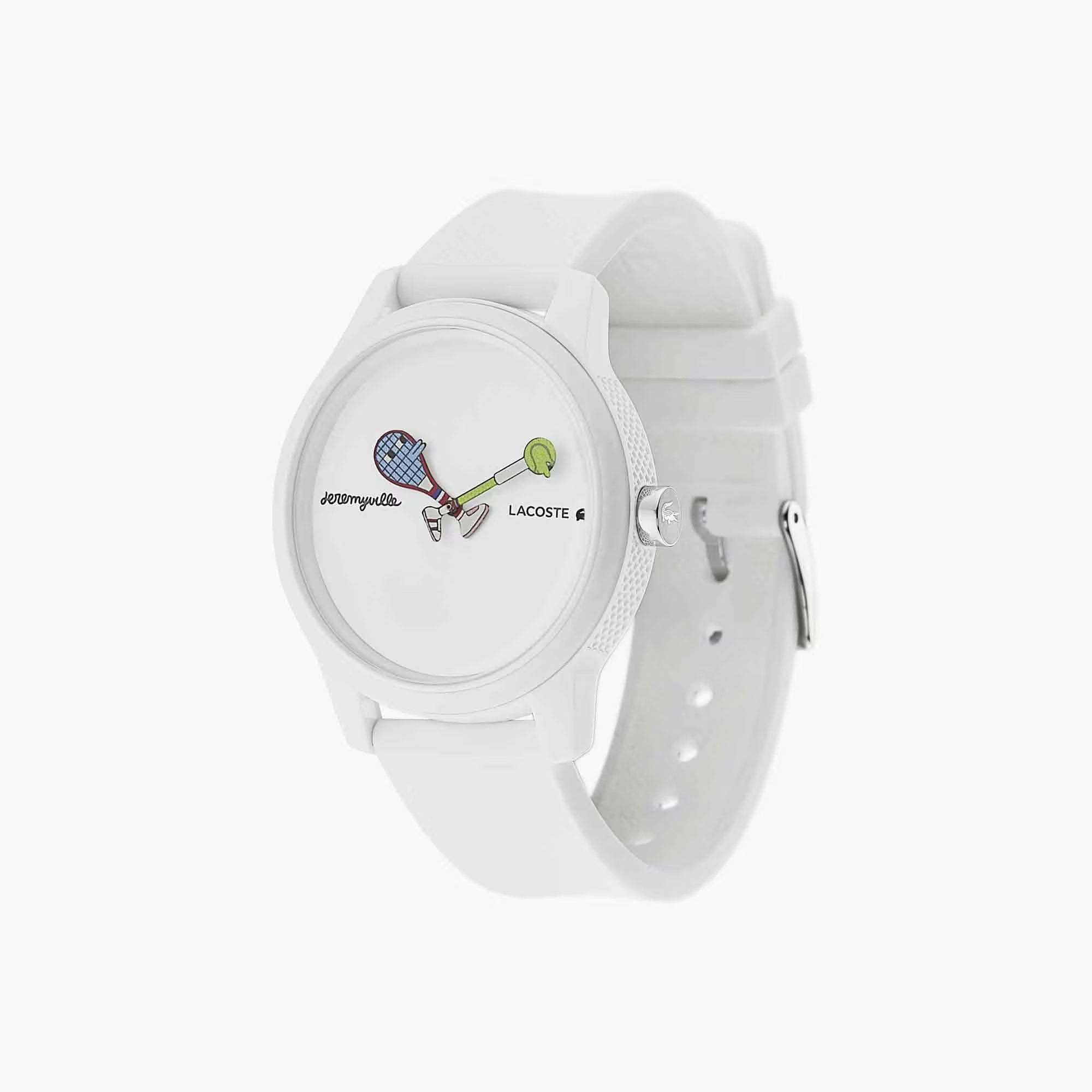 Lacoste Jeremyville White Dial White Silicone Strap Watch for Men - 2011072
