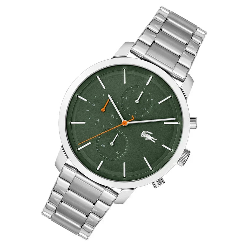 Lacoste Replay Green Dial Silver Steel Strap Watch for Men - 2011178