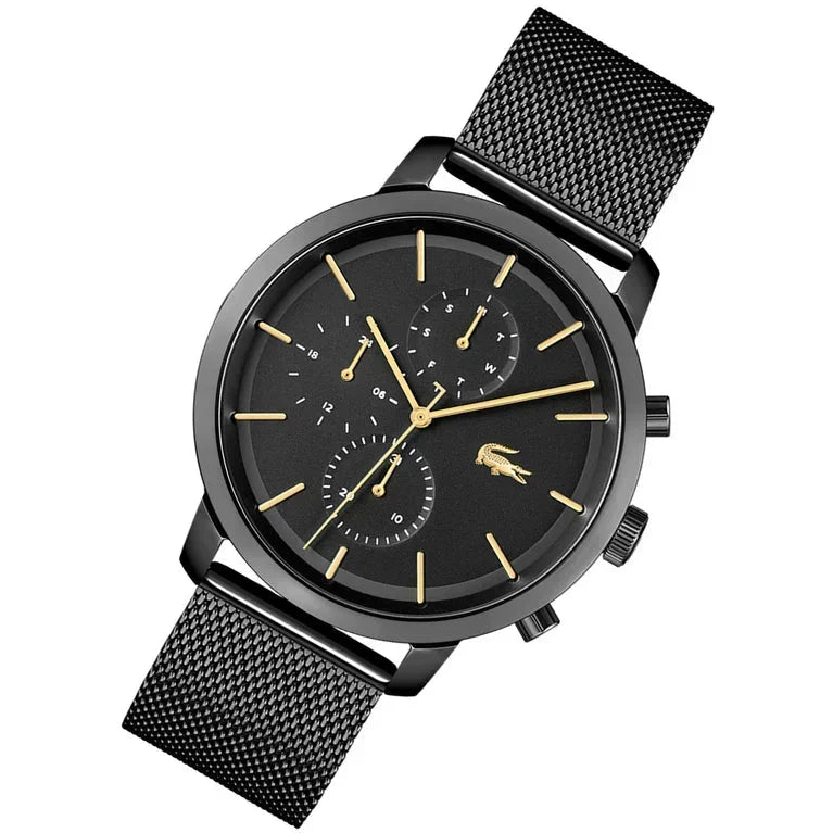 Lacoste Replay Black Dial Black Steel Strap Watch for Men - 2011194
