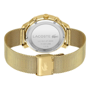 Lacoste Replay Chronograph Black Dial Gold Steel Strap Watch for Men - 2011195