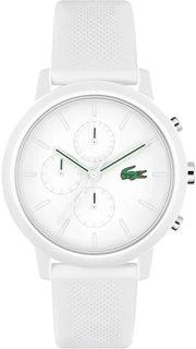Lacoste 12.12 Chronograph White Dial White Silicon Strap Watch for Men  - 2011246
