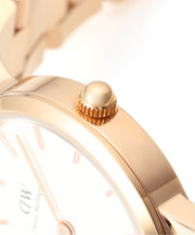  Shop Authentic Daniel Wellington Iconic Link White Dial Rose Gold Steel Strap Watch for Women - DW00100213 - Luxxuri