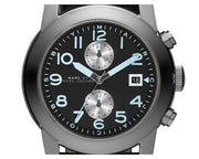  Shop Authentic Marc Jacobs Larry Chronograph Black Dial Black Leather Strap Watch for Men - MBM5054 - Luxxuri